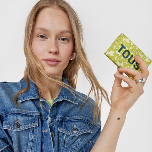 ארנק מטבעות-מחזיק כרטיסים מסדרת Kaos Mini Evolution בצבע ירוק ליים