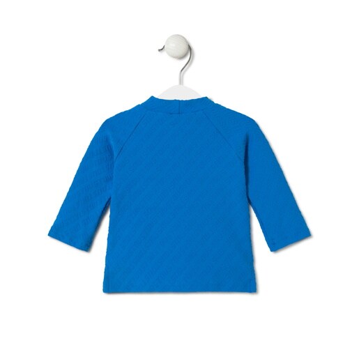 Long-sleeved beach t-shirt in Logo blue
