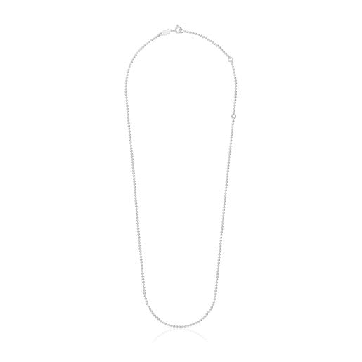 Strieborný Priliehavý náhrdelník s guľôčkami, dĺžky 60 cm TOUS Basics