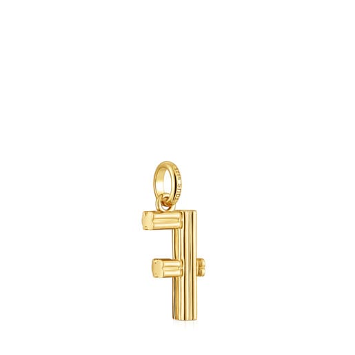 Medium 18kt gold plating over silver letter F Pendant TOUS Alphabet