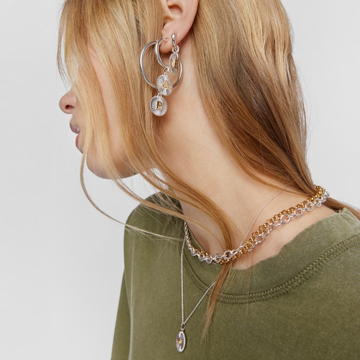 תליון TOUS Alphabet מכסף ומוורמיל כסף עם מדליון האות G