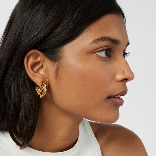 נזם לאף TOUS Beach מפלדה בצבע זהב בשילוב כרום דיופסיד