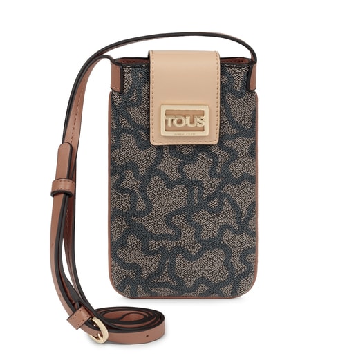 Pochette de téléphone portable à bandoulière avec portefeuille Kaos Icon  noire