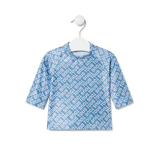 Long-sleeved beach t-shirt in Logo blue