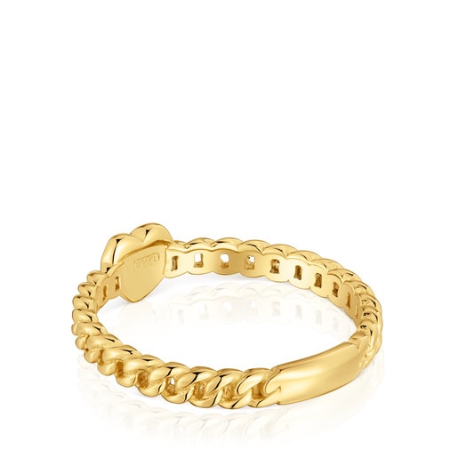 Small 18kt gold plating over silver heart Ring Bold Motif