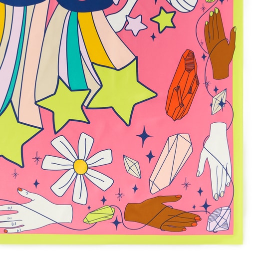 ピンクカラーのスカーフ TOUS Magic Flowers