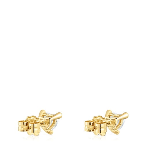 Gold Earrings with laboratory-grown diamonds Garden Of Love LGD
