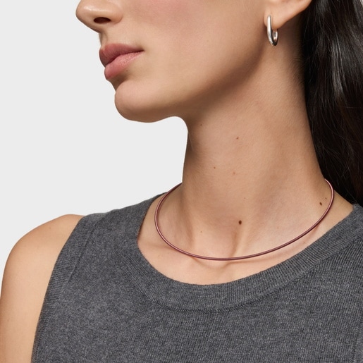 Collar de acero marrón 2 mm TOUS Mesh Tube