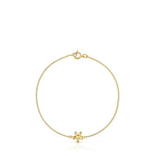 Pulsera cadena flor con baño de oro 18 kt sobre plata TOUS Motivos