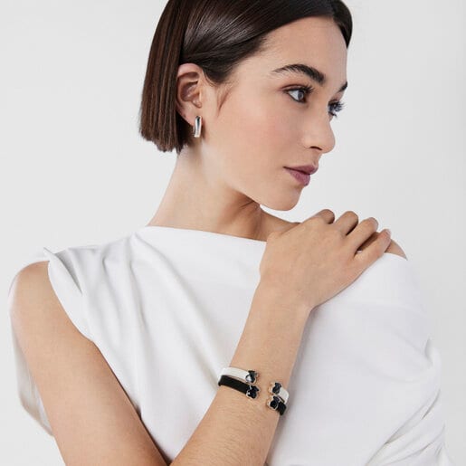 Браслет Mesh Color из серебра с турмалиновым кварцем