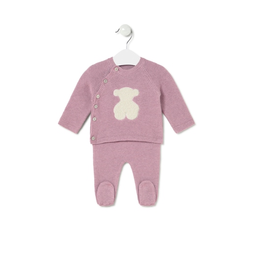 Conjunto de bebé de recién nacido Tricot rosa