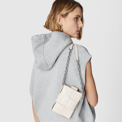 Mini bolso beige y malva TOUS Damas