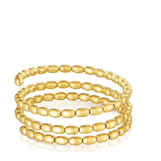 Pulseira escrava espiral banhada a ouro de 18 K sobre prata TOUS Basics