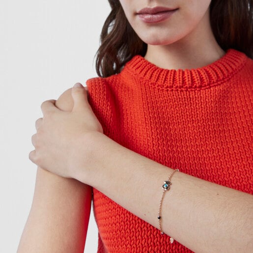 Armband Super Power aus rosa Vermeil-Silber mit Edelsteinen