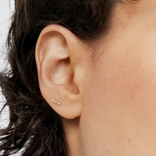 Piercing de oreja tira de oro y diamantes Les Classiques