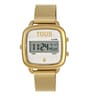 Digitálne hodinky s IPG oceľovým remienkom zlatej farby D-Logo New