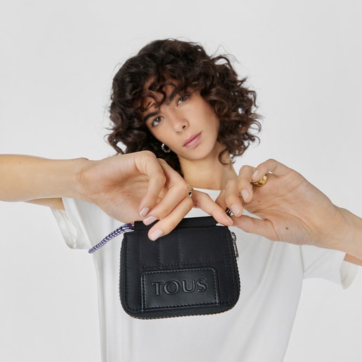 Black TOUS Empire Padded Hanging change purse