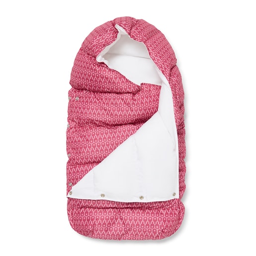 Pushchair footmuff in Tec Manifesto pink