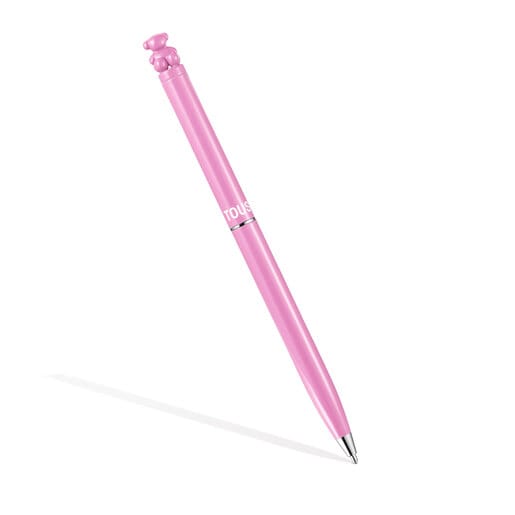 Pink-colored chromed pen with Bold Bear