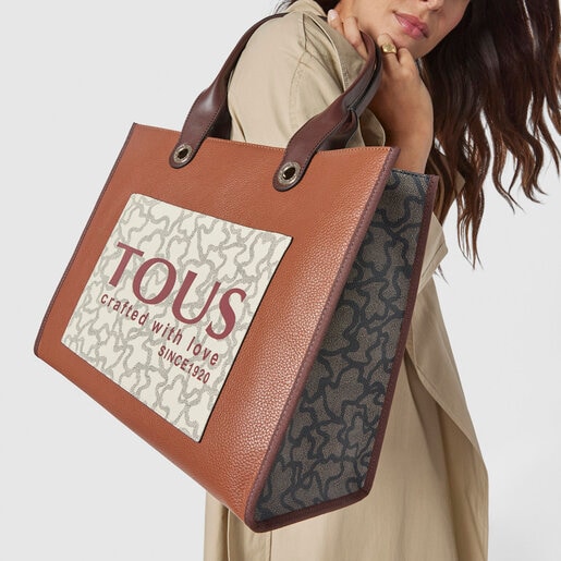 Большая разноцветная и коричневая сумка-shopping Amaya Kaos Icon