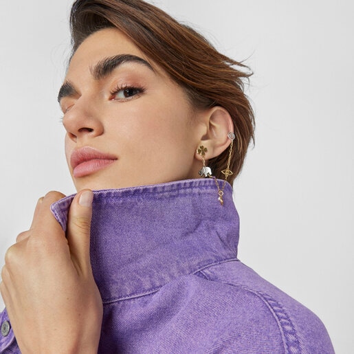 Серьги TOUS Good Vibes из вермеля, серебра и темного серебра с драгоценными камнями