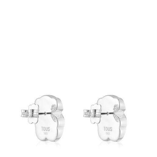 16 mm silver and mother-of-pearl bear Earrings TOUS Icon Color