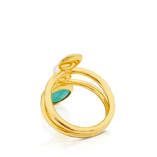 Vermeil Silver Alecia Ring with Amazonite and Pearl