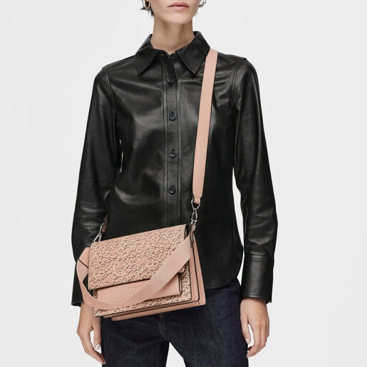 Medium taupe-colored Audree Crossbody bag Kaos Mini Evolution