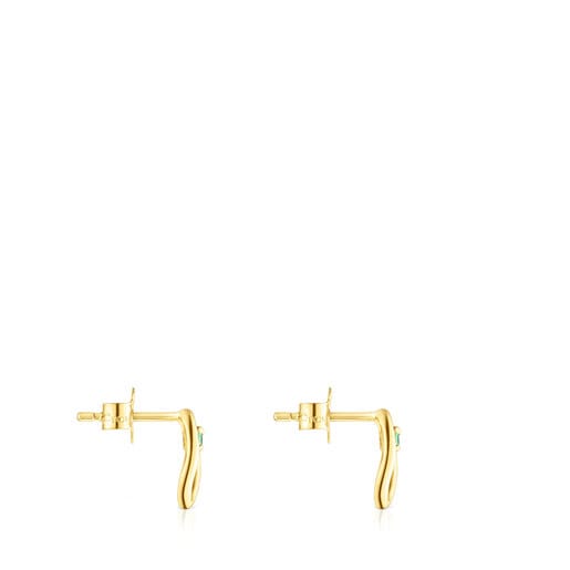 TOUS Hav earrings in gold with tsavorite gems | TOUS