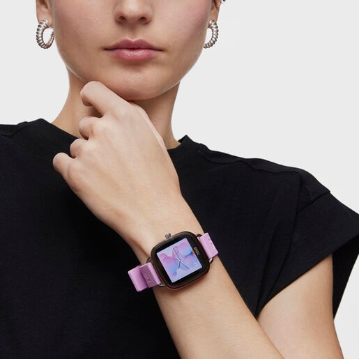 Rellotge smartwatch amb corretja de silicona rosa D-Connect