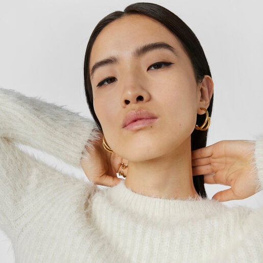 Silver Vermeil Bent Hoop earrings