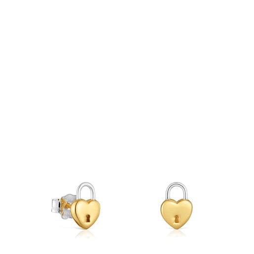 Two-tone heart padlock Earrings TOUS Unlock