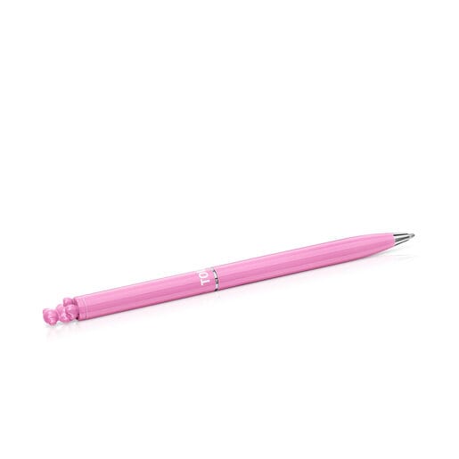 Pink-colored chromed pen with Bold Bear