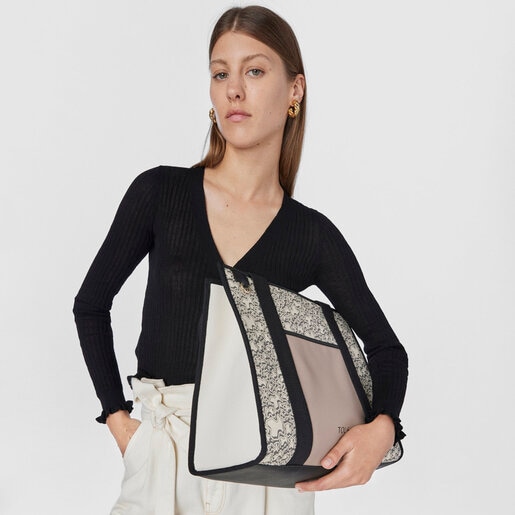 ベージュのラージショッピングバッグ TOUS Kaos Mini Evolution Amaya