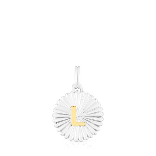 Pendentif médaille lettre L TOUS Alphabet argent et argent vermeil