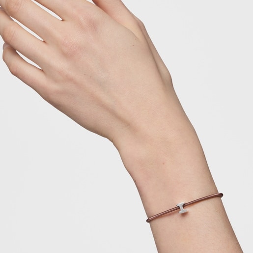 Charm TOUS Mesh Tube de plata letra I 7 mm