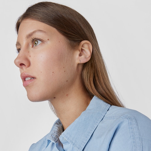 Light 1/2 Earring in Rose Gold with Diamonds