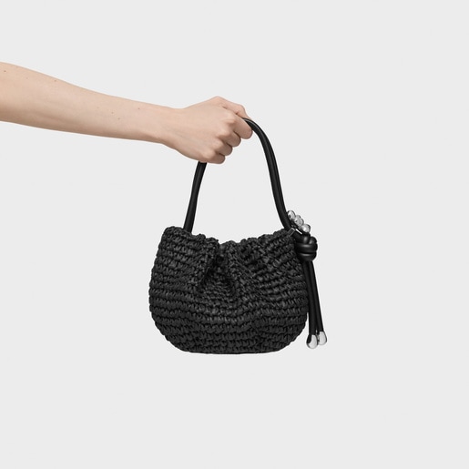 Bombonera negra de rafia TOUS Daisy