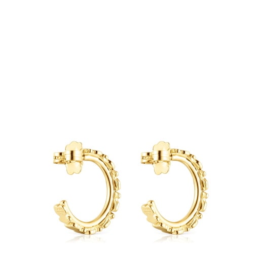Silver vermeil Straight hoop Earrings