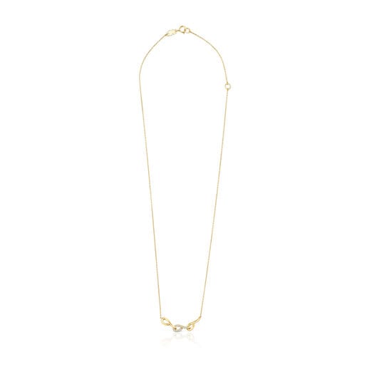 Gold Bent Necklace with diamonds