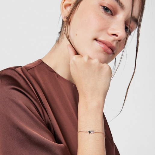 Браслет Teddy Bear Stars из розового вермеля со шпинелью и рубином