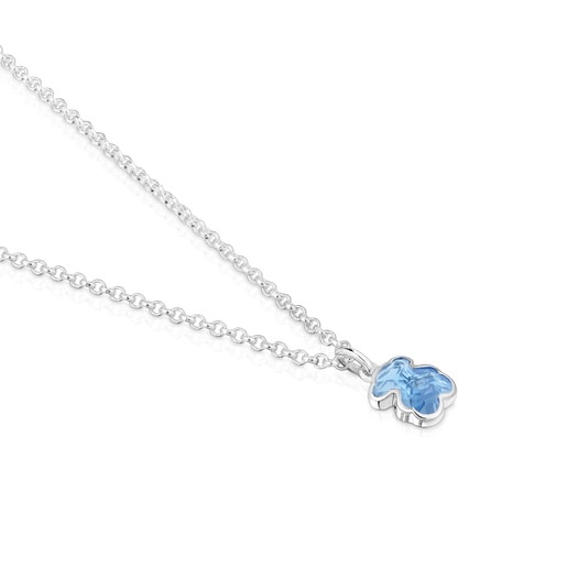 Collar corto de plata y espinela azul creada en laboratorio Icon Color LGG