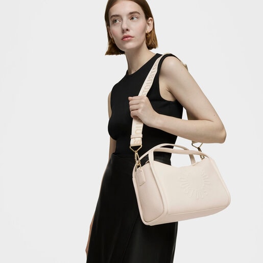 Beige leather City bag TOUS Miranda