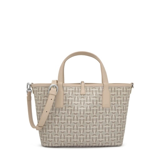 Medium sand-colored reversible Tote bag TOUS Double Way Manifesto