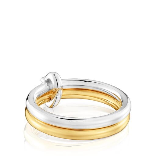 Two-tone Double hoop ring TOUS Straight