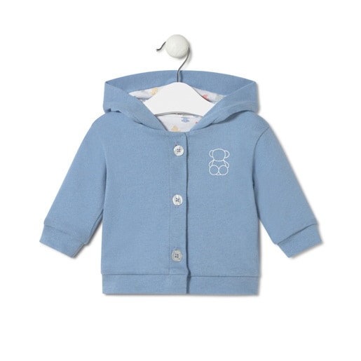 Chaqueta de bebé con capucha Star celeste