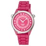 Montre Tender Time en acier avec bracelet en silicone rose