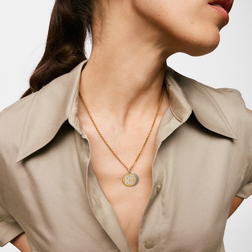 Dije medalla bicolor TOUS Mama