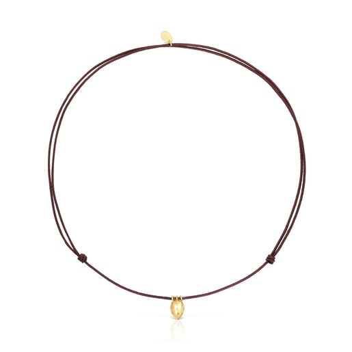 Gold and brown cord Teardrop necklace TOUS Balloon | TOUS