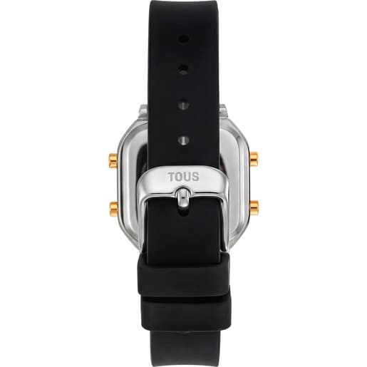 Digital Watch with black strap, steel and gemstones TOUS XPRESURSLF